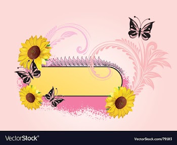 Floral label vector image