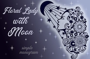 Floral Lady with Moon SVG cut files