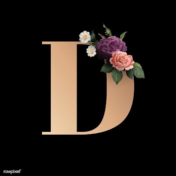 Floral letter D font | Free stock illustration - 583000
