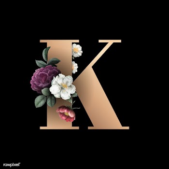 Floral letter K font | Free stock vector - 583181