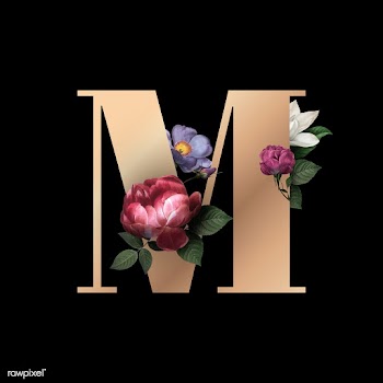 Floral letter M font | Free stock vector - 583128