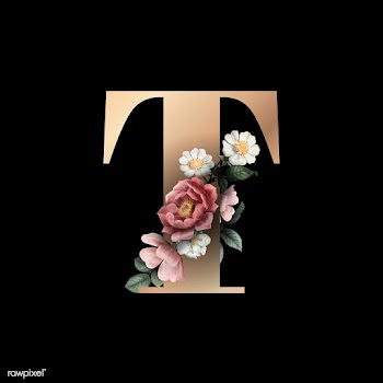 Floral letter T font | Free stock vector - 583188