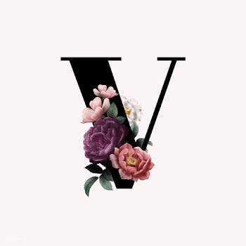 Floral letter V font | Free stock vector - 583119