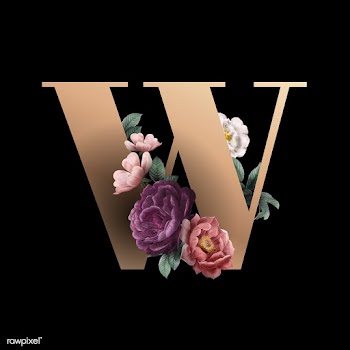 Floral letter W font | Free stock vector - 583194
