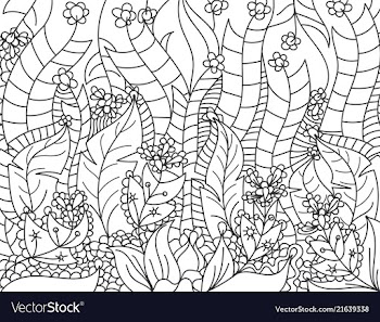 Floral lined artistically scene vector image