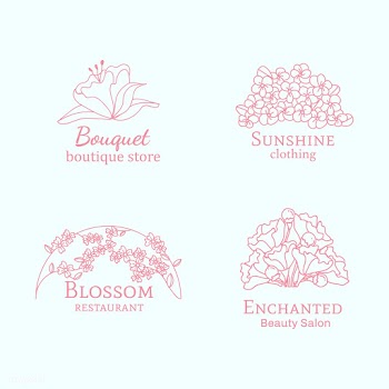 Floral logo designs set | Free stock vector - 591889