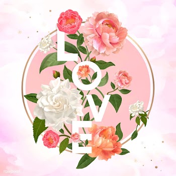 Floral love badge | Free stock vector - 562822