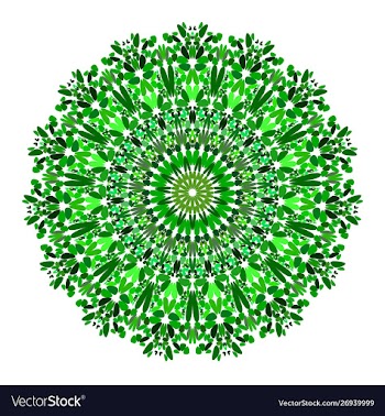 Floral mandala - abstract circular graphic design vector image