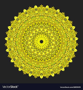Floral mandala - abstract graphic design vector image