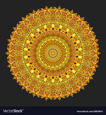 Floral mandala - abstract graphic design vector image