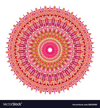 Floral mandala - abstract graphic design vector image