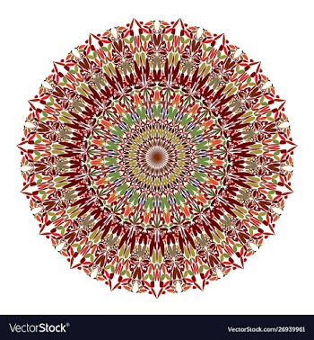 Floral mandala - abstract graphic design vector image