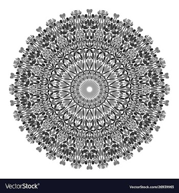 Floral mandala - abstract graphic design vector image
