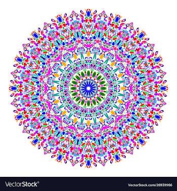 Floral mandala - abstract graphic design vector image