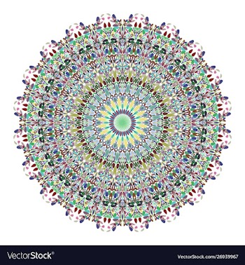 Floral mandala - abstract graphic design vector image