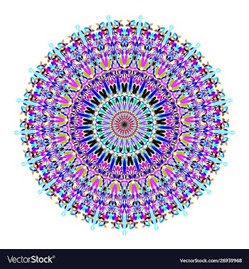 Floral mandala - abstract graphic design vector image
