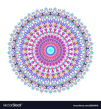 Floral mandala - abstract graphic design vector image