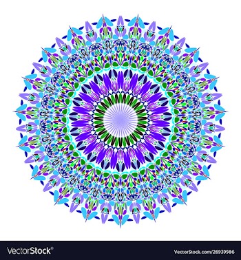 Floral mandala - abstract graphic design vector image