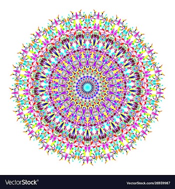 Floral mandala - abstract graphic design vector image