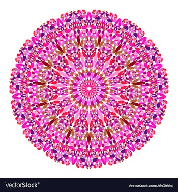 Floral mandala - abstract graphic design vector image