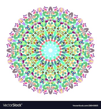 Floral mandala - abstract graphic design vector image