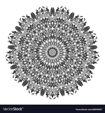 Floral mandala - abstract graphic design vector image