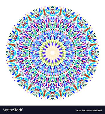 Floral mandala - abstract graphic design vector image