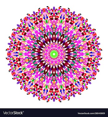 Floral mandala - abstract graphic design vector image