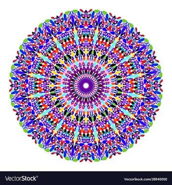 Floral mandala - abstract graphic design vector image