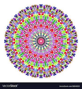 Floral mandala - abstract graphic design vector image