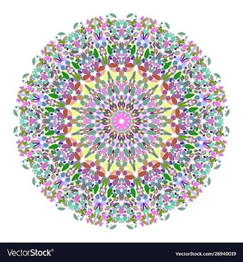 Floral mandala - abstract graphic design vector image