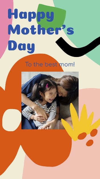 Floral memphis template, mother's day | Free Vector Template - rawpixel