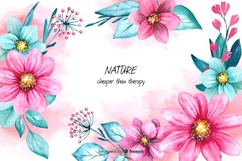 Floral nature background with quote Free Vector
