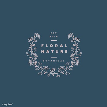Floral nature badge design vector | Free stock vector - 523425