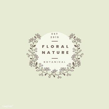 Floral nature badge design vector | Free stock vector - 523475