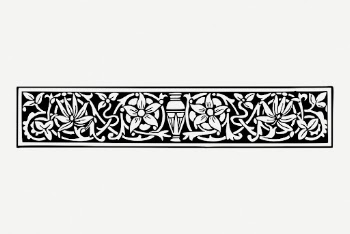 Floral ornament border, vintage divider | Free PSD - rawpixel
