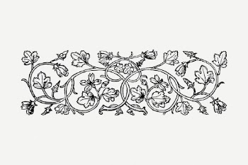 Floral ornament divider drawing clipart, | Free PSD - rawpixel