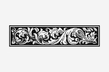 Floral ornament divider drawing, vintage | Free Photo - rawpixel