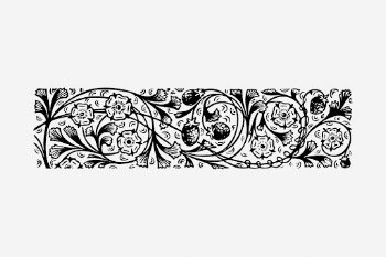 Floral ornament divider drawing, vintage | Free Photo - rawpixel