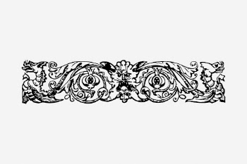 Floral ornament divider drawing, vintage | Free Photo - rawpixel