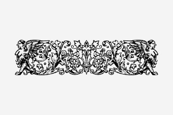 Floral ornament divider drawing, vintage | Free Photo - rawpixel