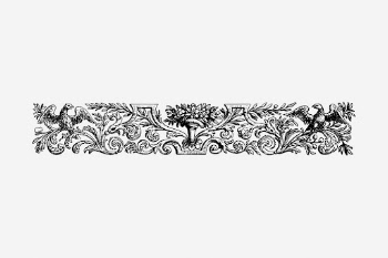 Floral ornament divider drawing, vintage | Free Photo - rawpixel