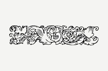 Floral ornament divider drawing, vintage | Free PSD - rawpixel