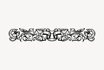 Floral ornament divider drawing, vintage | Free Vector - rawpixel