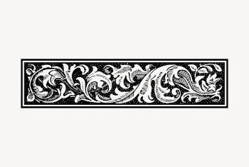 Floral ornament divider drawing, vintage | Free Vector - rawpixel