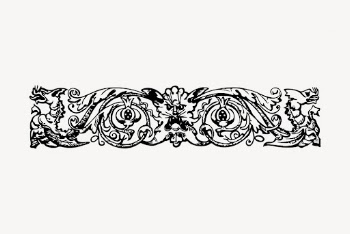 Floral ornament divider drawing, vintage | Free Vector - rawpixel