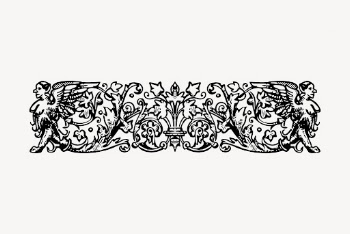 Floral ornament divider drawing, vintage | Free Vector - rawpixel