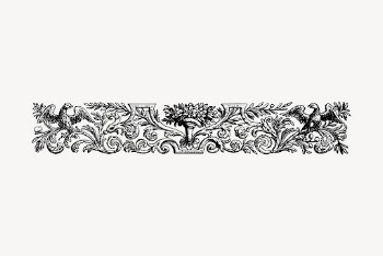 Floral ornament divider drawing, vintage | Free Vector - rawpixel