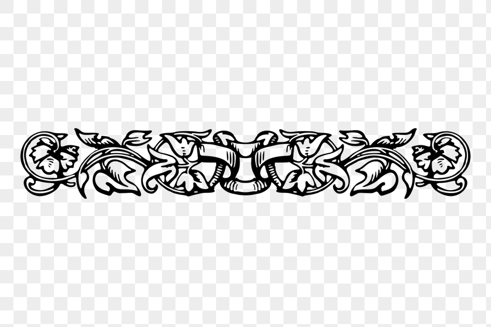 Floral ornament divider png sticker, | Free PNG - rawpixel
