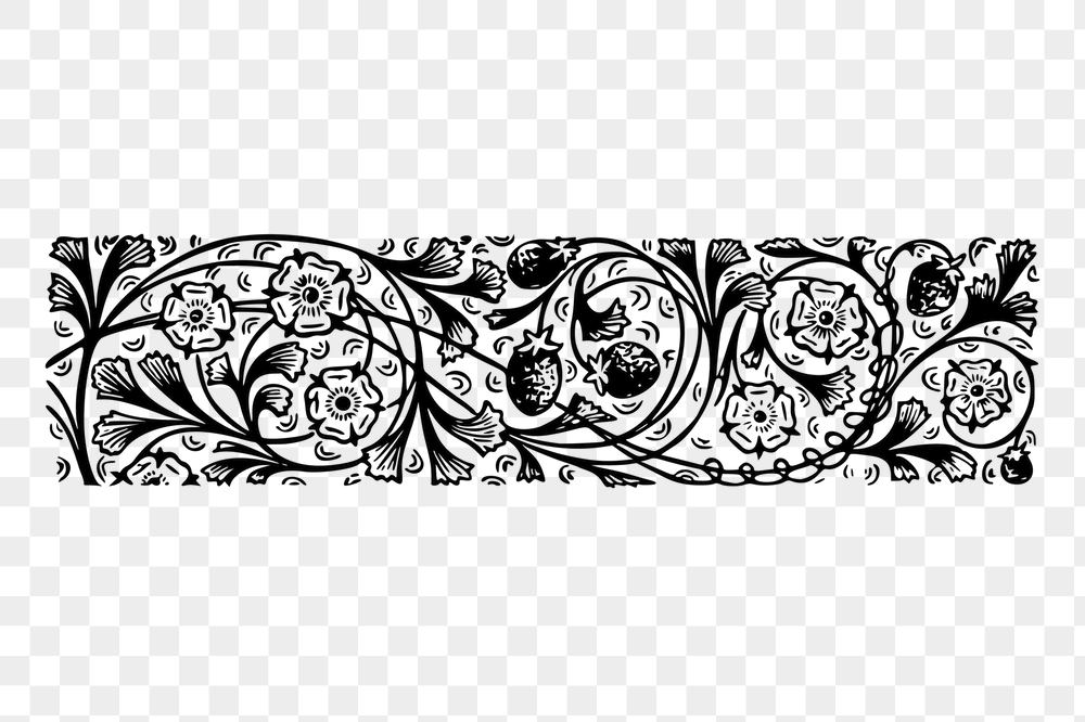Floral ornament divider png sticker, | Free PNG - rawpixel
